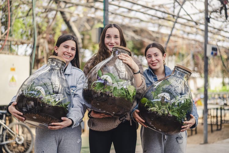 Girls with terrarium