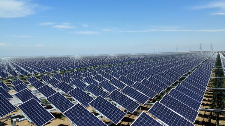 Field with Solar panels